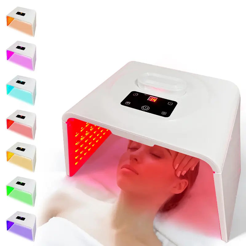 [Renhui] 7-Color LED Spectrum Facial Beauty Machine, Foldable Face Steamer with Spray Function, Hydrating Skin Care Equipment for Family Spa, Ideal Gift for Women